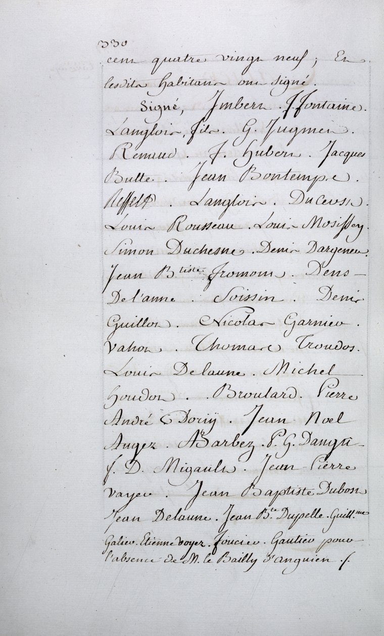 Registre des doléances de la paroisse de Taverny, page 330 avec signatures, avril 1789 - French School