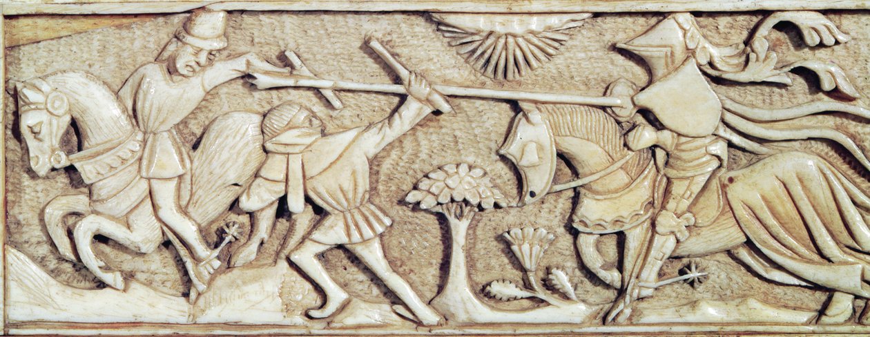 Relief représentant des chevaliers combattant, (détail) - French School