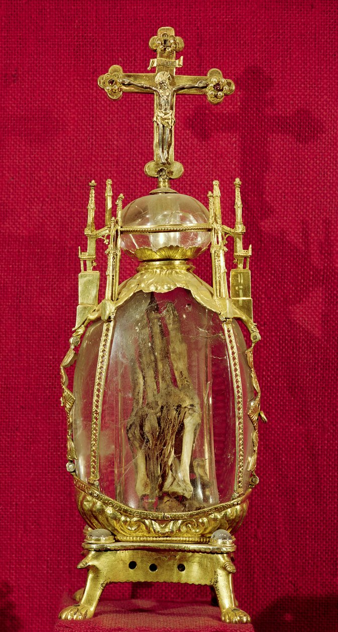 Reliquaire contenant la main de Sainte Attalia (c.697-741) 12e-15e siècle - French School