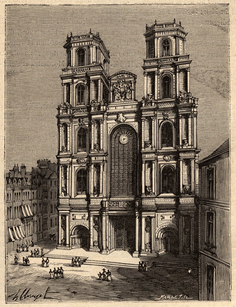 Rennes - La Cathédrale Saint Pierre - gravure dans 