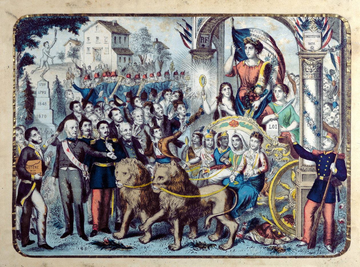 Allégorie républicaine célébrant la Constitution française de 1876 - French School