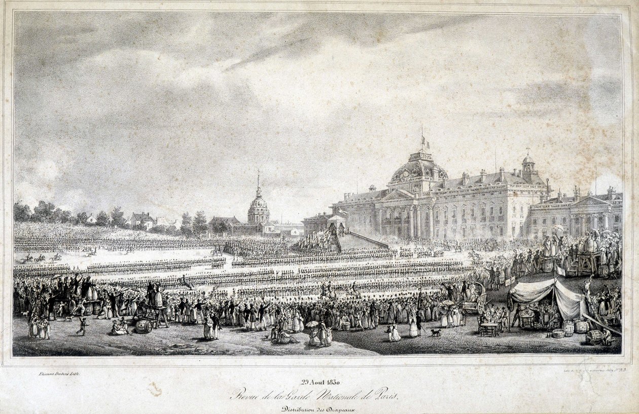 Revue de la garde nationale de Paris le 29/4/1830 - French School