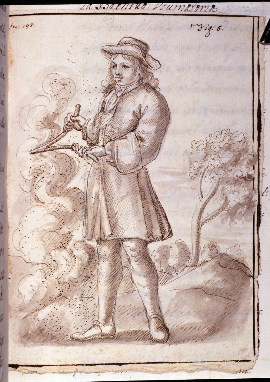 Rhabdomancie - sourcellerie - dans « Physique occulte, ou Traité de la baguette divinatoire et de son utilité pour la découverte des sources, des mines, des caches, des voleurs et des meurtriers fugitifs, etc. » - par Pierre Le Lorrain (Abbé de Vallemo - French School