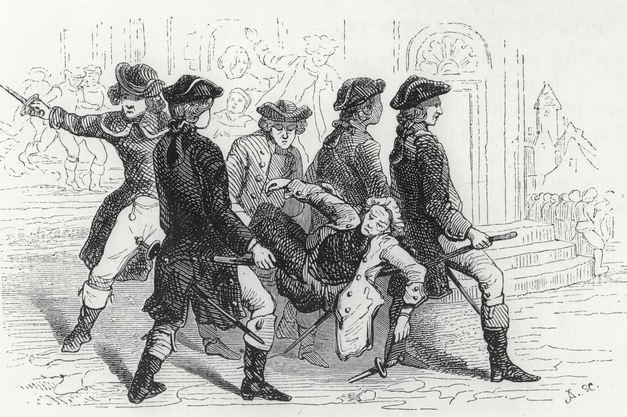 Émeute à Rennes, Gentilhomme blessé, illustration de Bretagne et Vendée, Histoire de la Révolution dans l