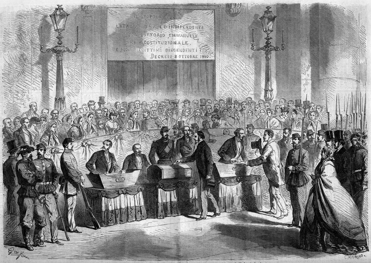 Risorgimento, Naples, 21 octobre 1860 : vote de la population dans l