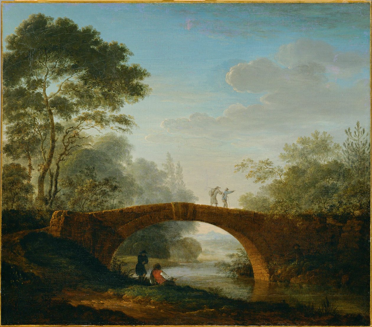 Paysage fluvial ... (peinture sur toile) - French School