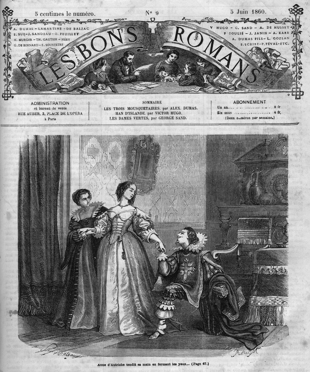 Roman feuilleton : « Les Trois Mousquetaires » par Alexandre Dumas père (1802-1870). Anne d