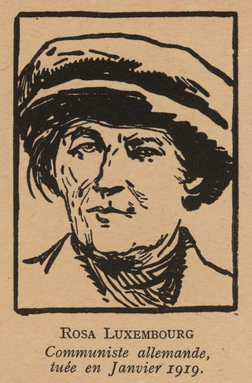 Rosa Luxemburg, révolutionnaire communiste allemande assassinée par les Freikorps après le soulèvement spartaciste de janvier 1919 (litho) - French School