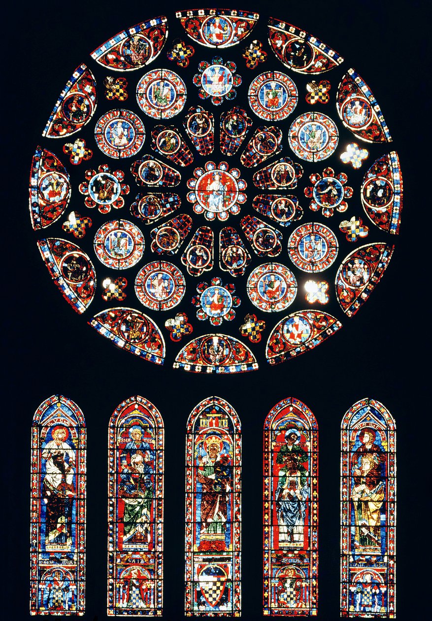 Fenêtres roses et lancettes du mur sud, c.1224 - French School