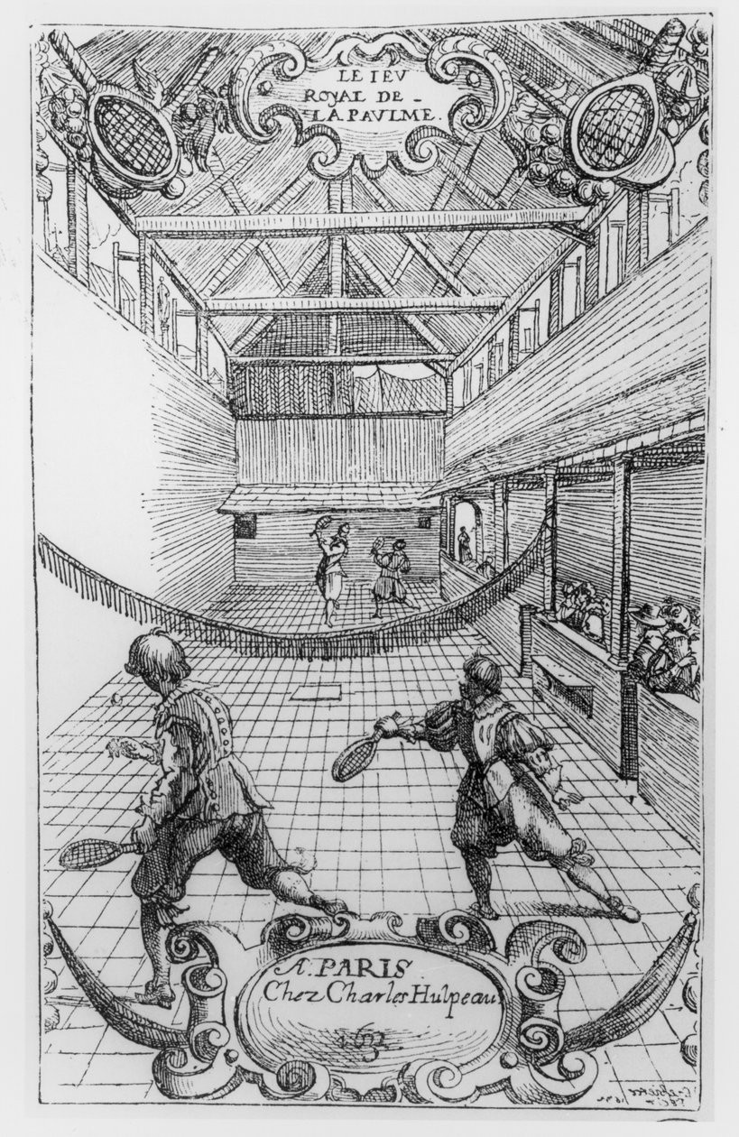 Tennis Royal, frontispice de Jeu Royal de la Paume, 1632 - French School