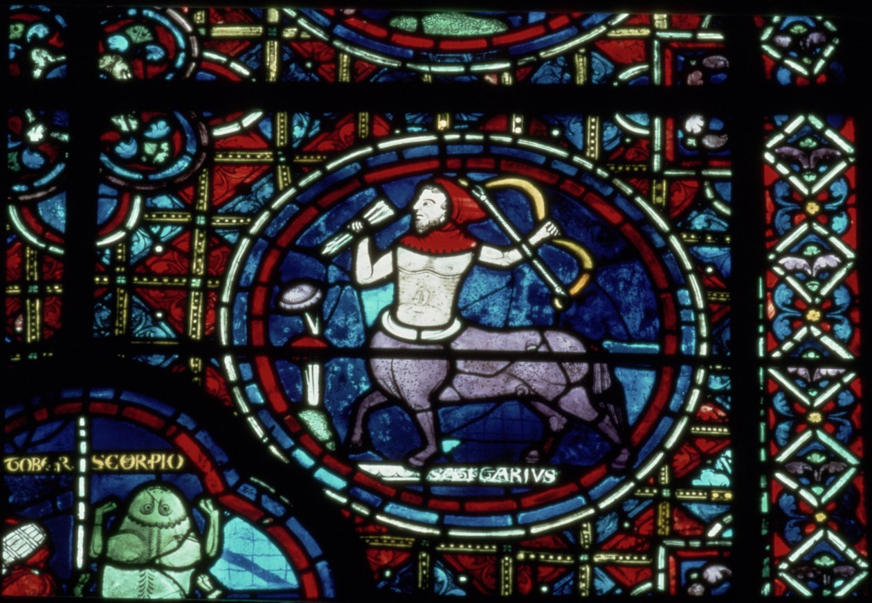 Sagittaire, de la fenêtre du zodiaque, XIIIe siècle - French School