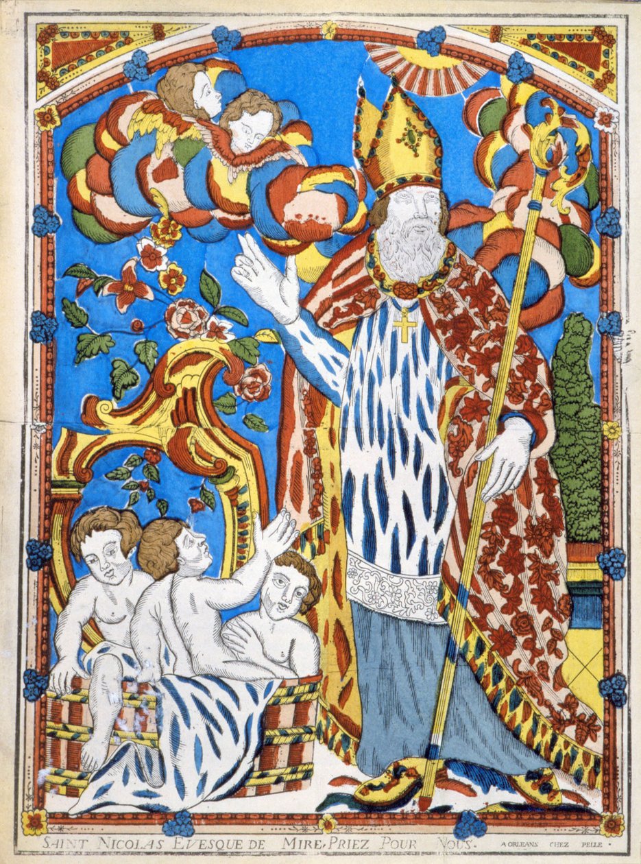 Saint Nicolas, évêque de Myre, priez pour nous. - French School