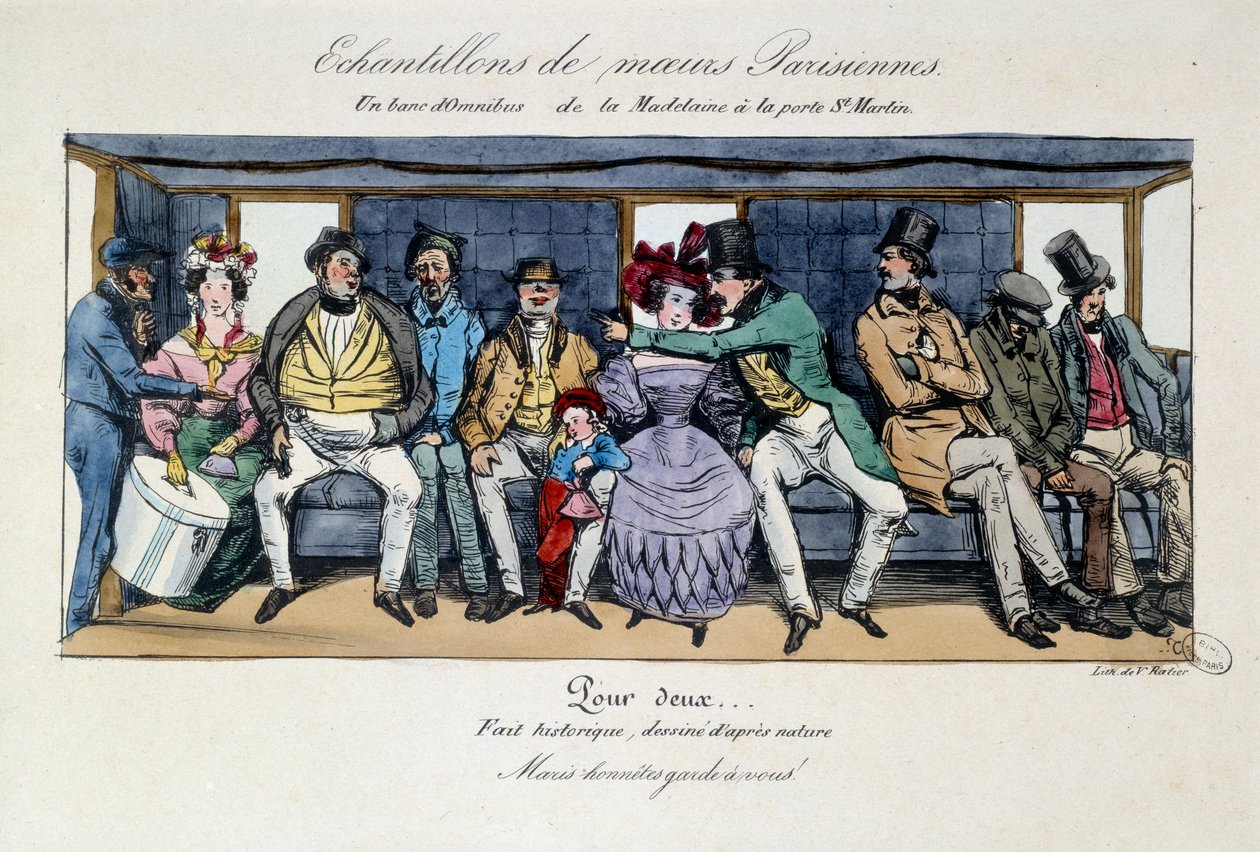 Échantillon de mœurs parisiennes : un banc d