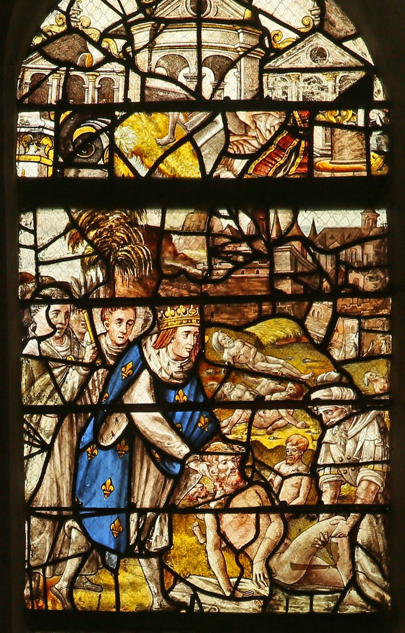 Scène de la vie de Saint Louis : enterrer les morts - French School