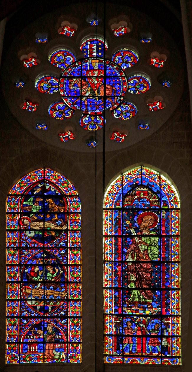 Scènes concernant la mort de Saint Vincent; Saint Paul; un chevalier de Montfort dans la rose - French School