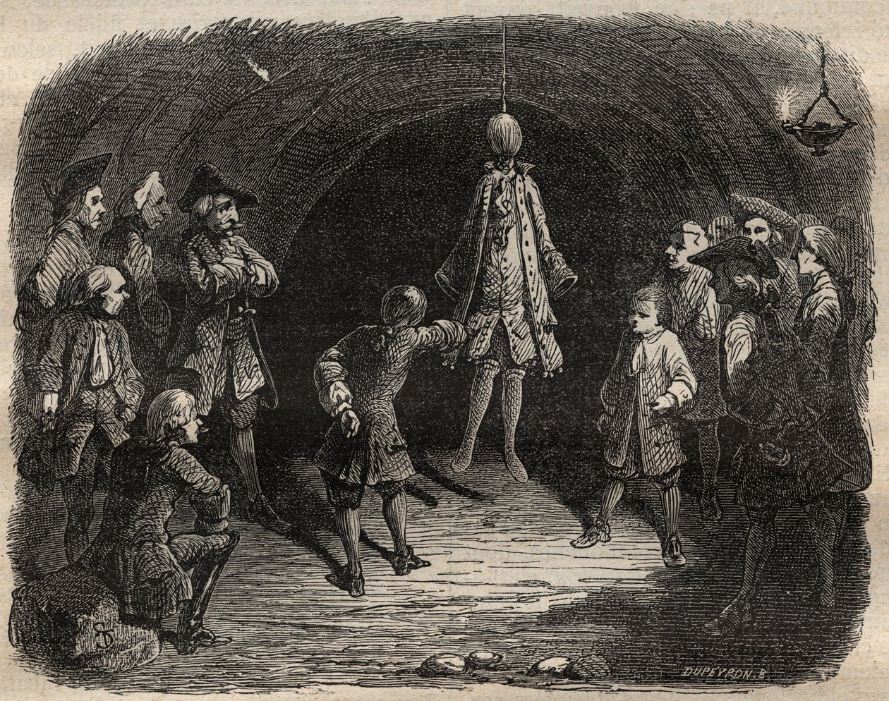 École des voleurs créée par le brigand Louis Dominique Garthausen dit Cartouche (1693-1721) à Paris - French School