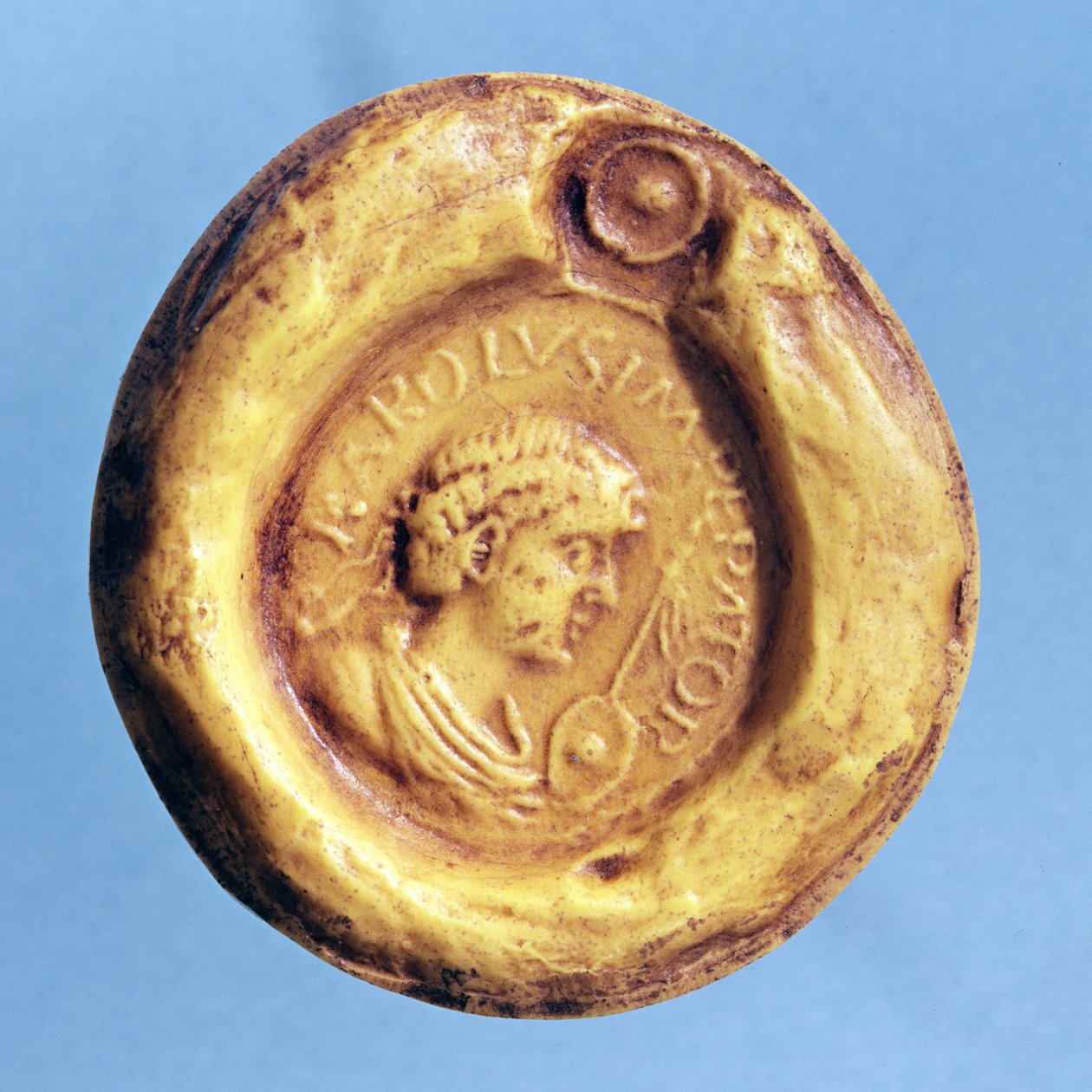 Sceau de Charles III (839-888) le Gros, Roi de France et Empereur du Saint-Empire romain, 9ème siècle - French School