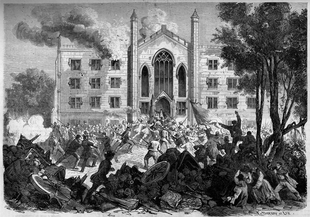 Guerre de Sécession ou Guerre civile américaine (1861-1865) - New York - juillet 1863 : opposition à la conscription, les insurgés incendient l
