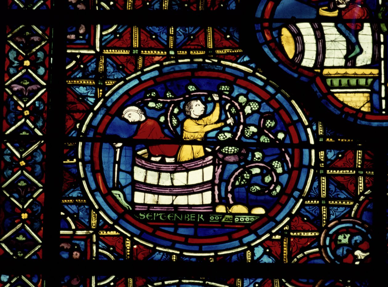 Septembre, de la fenêtre du zodiaque, XIIIe siècle - French School