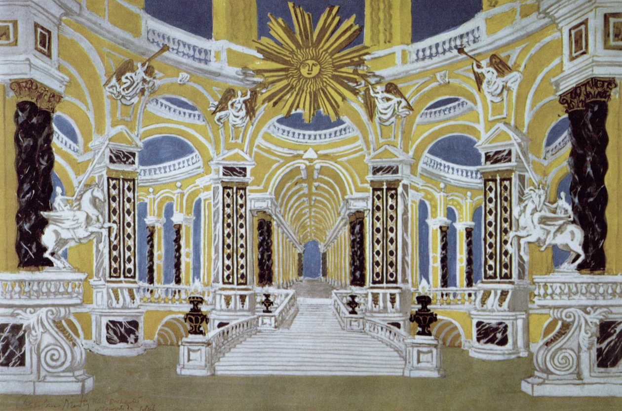 Décor de scène pour La Flûte enchantée de Wolfgang Amadeus Mozart (1756-91) - French School