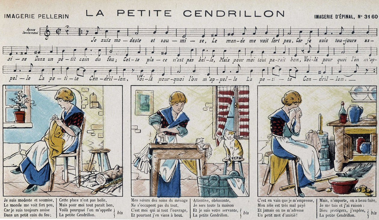 Partition de chanson populaire « la petite Cendrillon » - image d