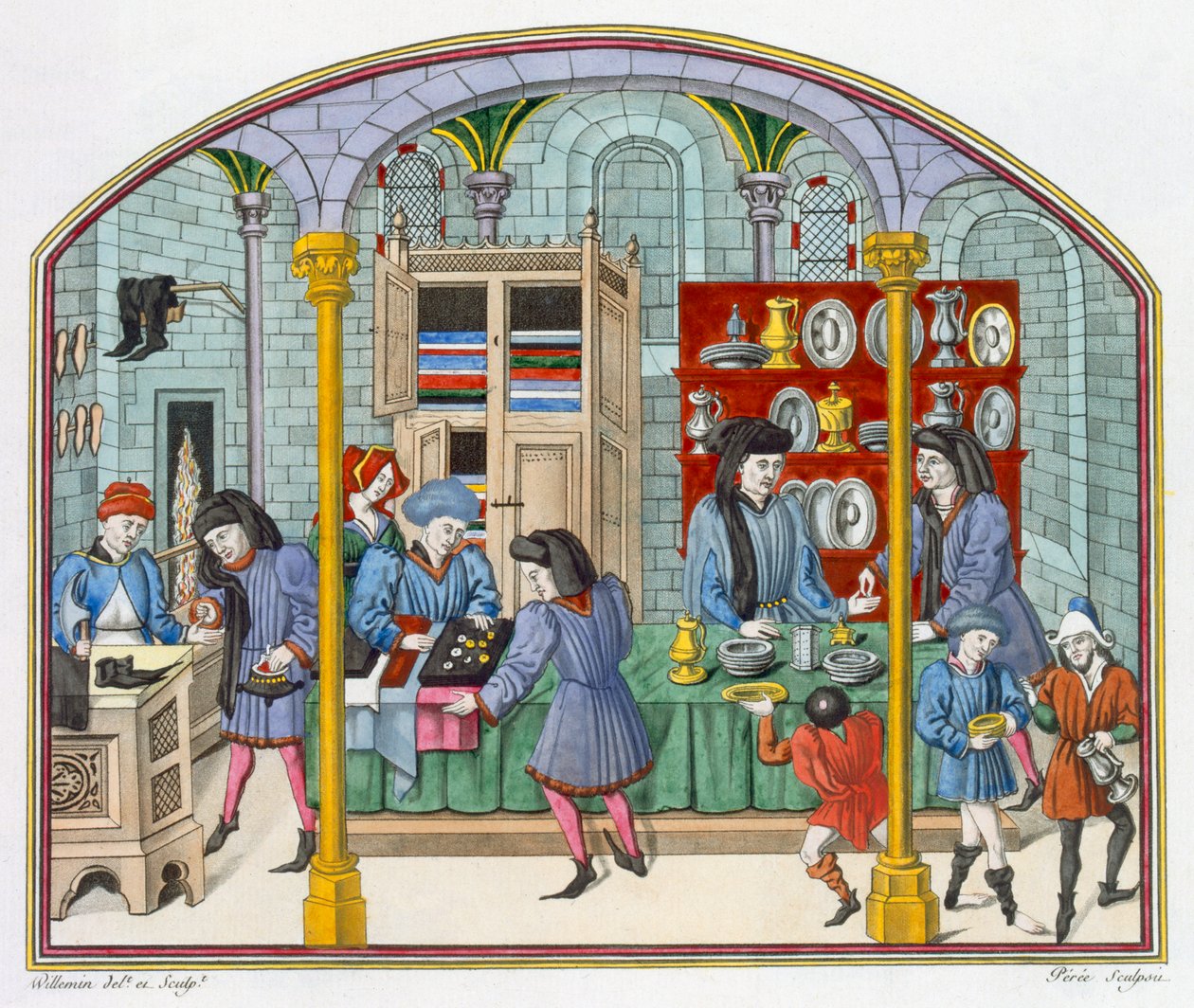 Boutiques sous un marché couvert, d