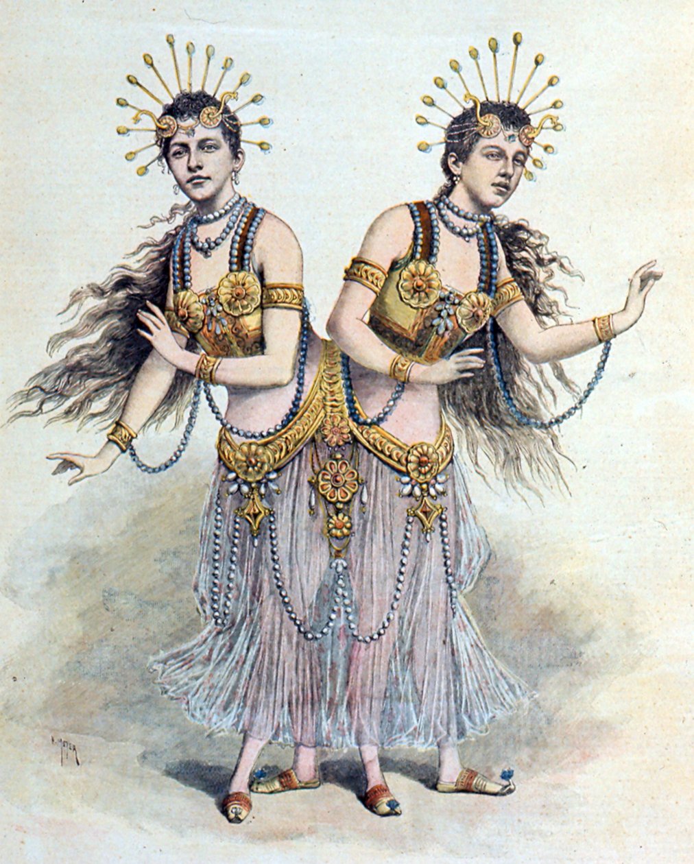 Sœurs siamoises, Rosa - Josepha Blazek, extrait de "Le Petit Journal", Paris, 8 avril 1891 (gravure) - French School