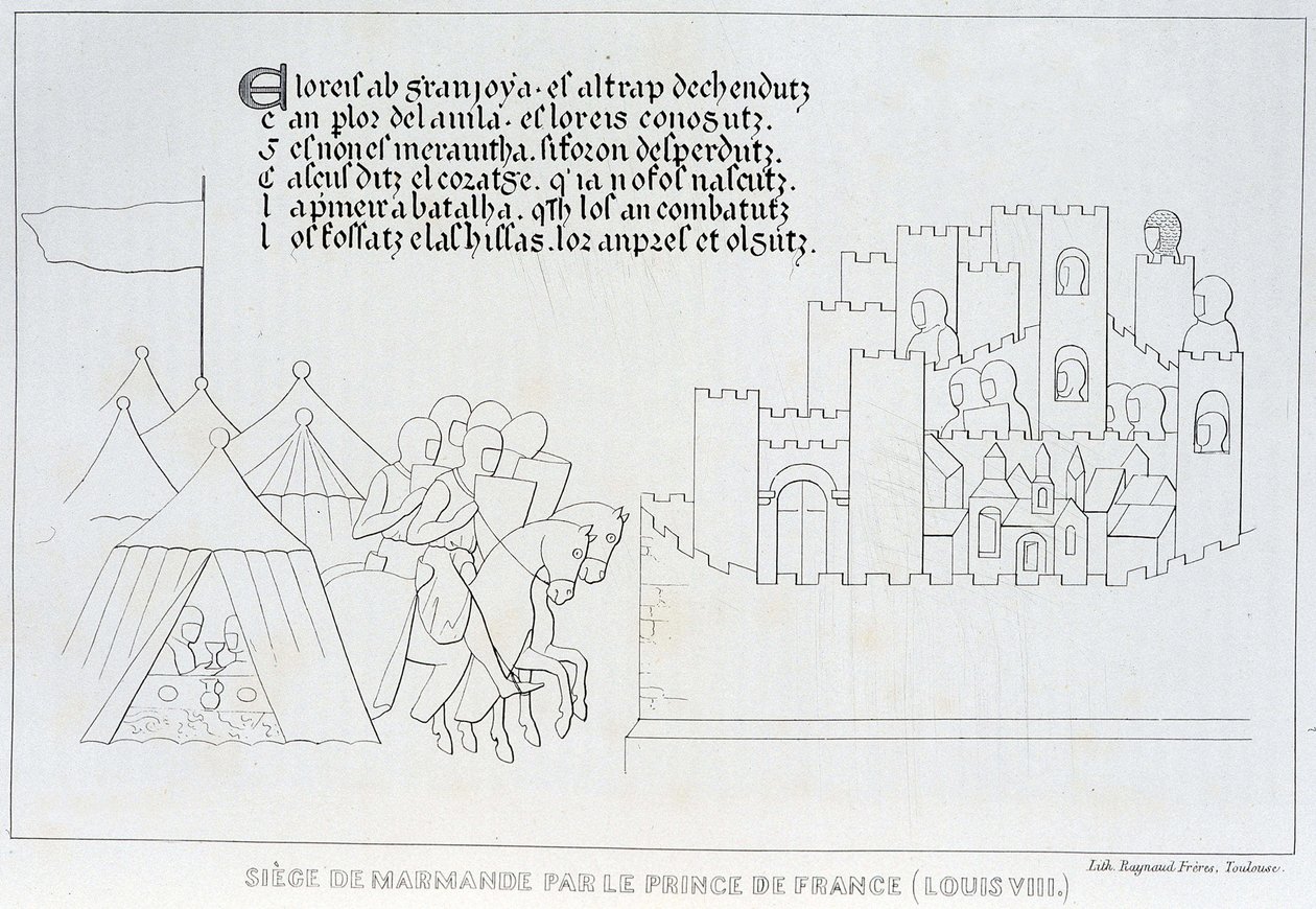 Siège de Marmande par Louis VIII - French School