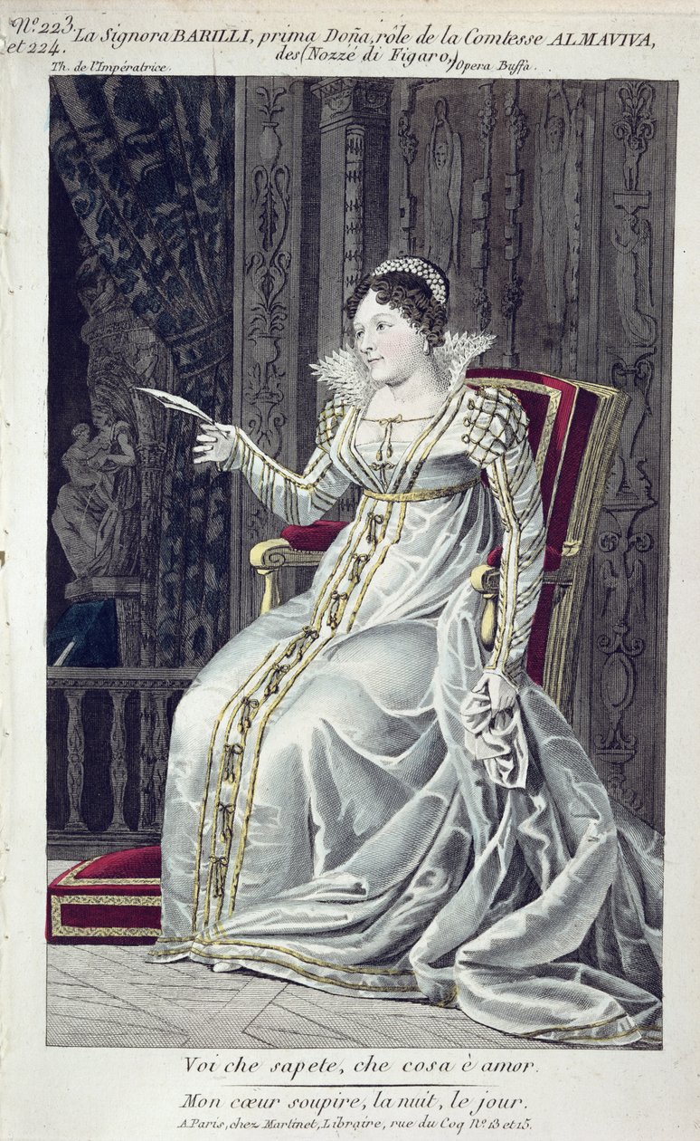 Signora Barilli dans le rôle de la Comtesse Almaviva dans Les Noces de Figaro - French School