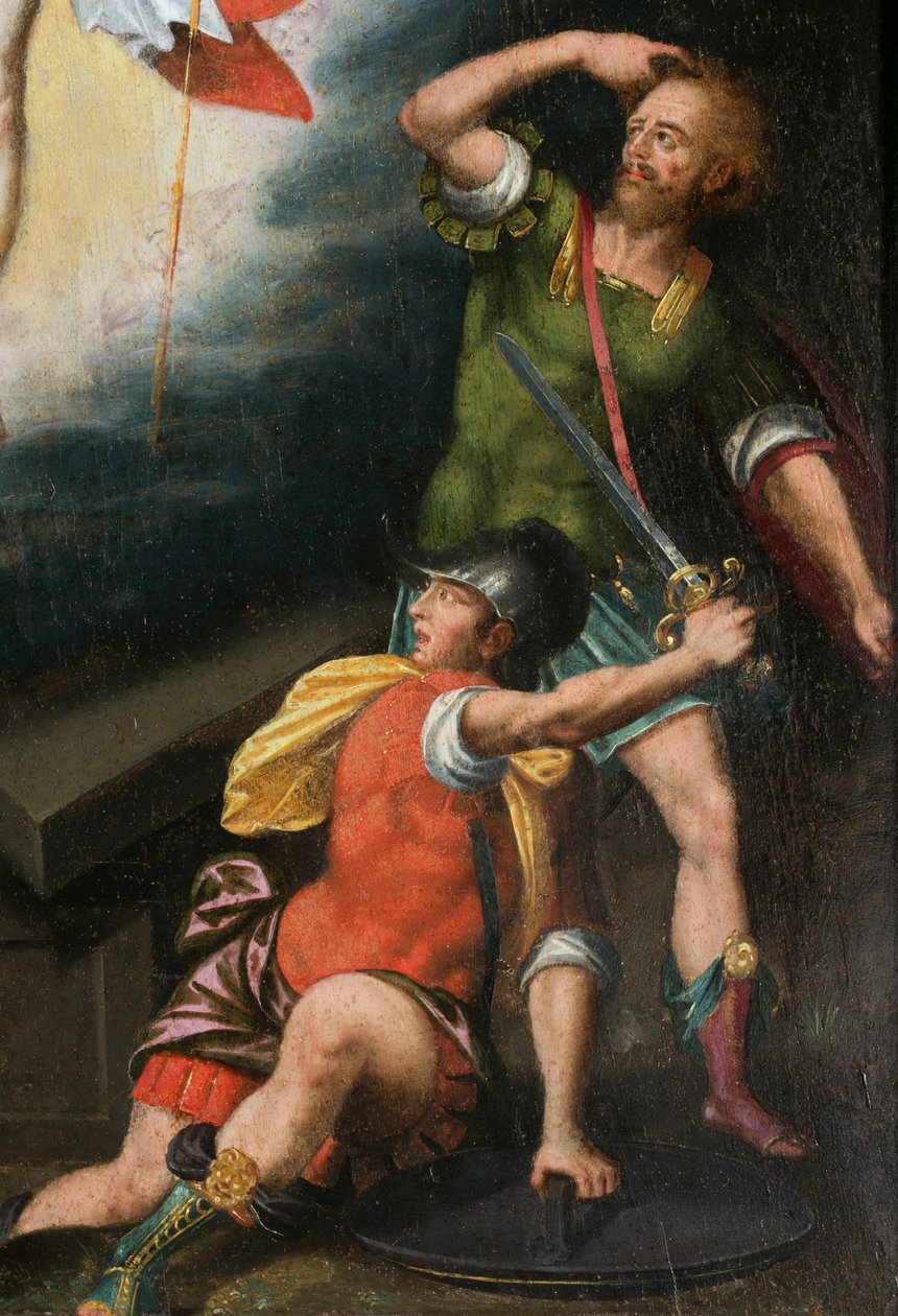 Soldats pendant la résurrection, détail. Triptyque d