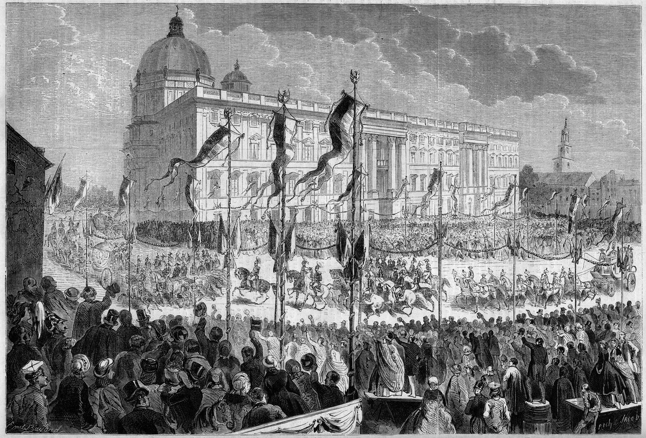 Entrée solennelle de Guillaume Ier (1797-1888), roi de Prusse, à Berlin, le 22 octobre - French School