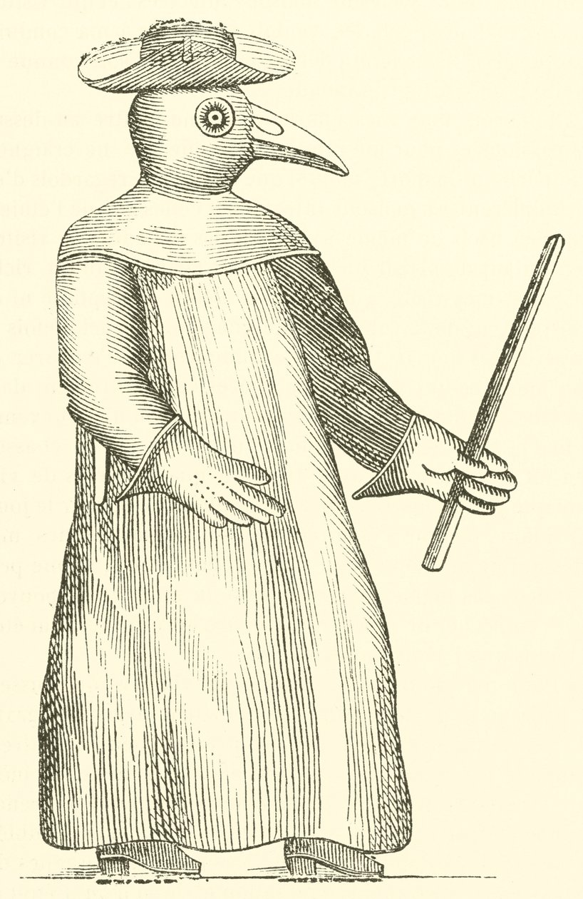 Sous cette gravure, qui sert de frontispice au Traite de la peste - French School