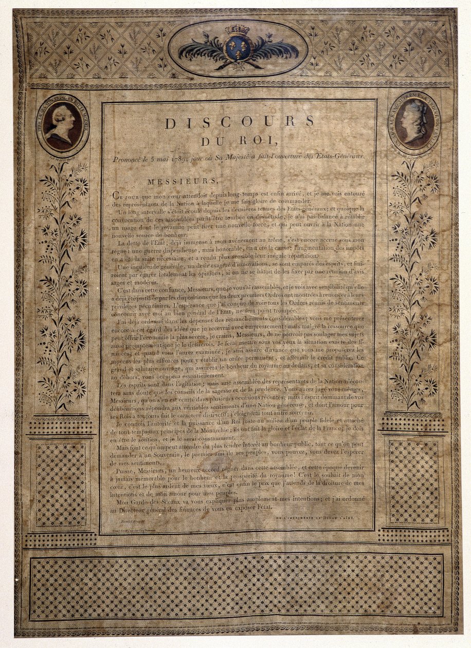 Discours du Roi pour l
