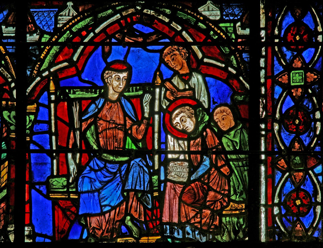 Vitrail de Saint Chéron : apprend à lire - French School