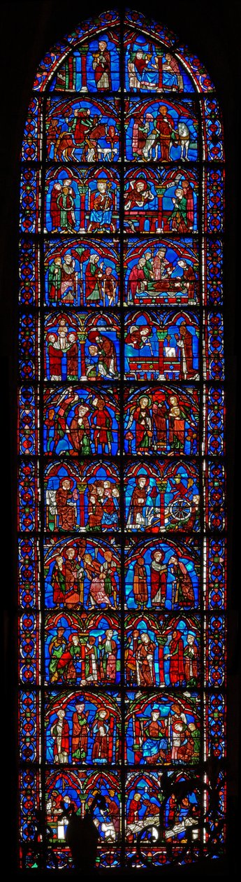 Vitrail de Saint Chéron : scènes de la vie de - French School