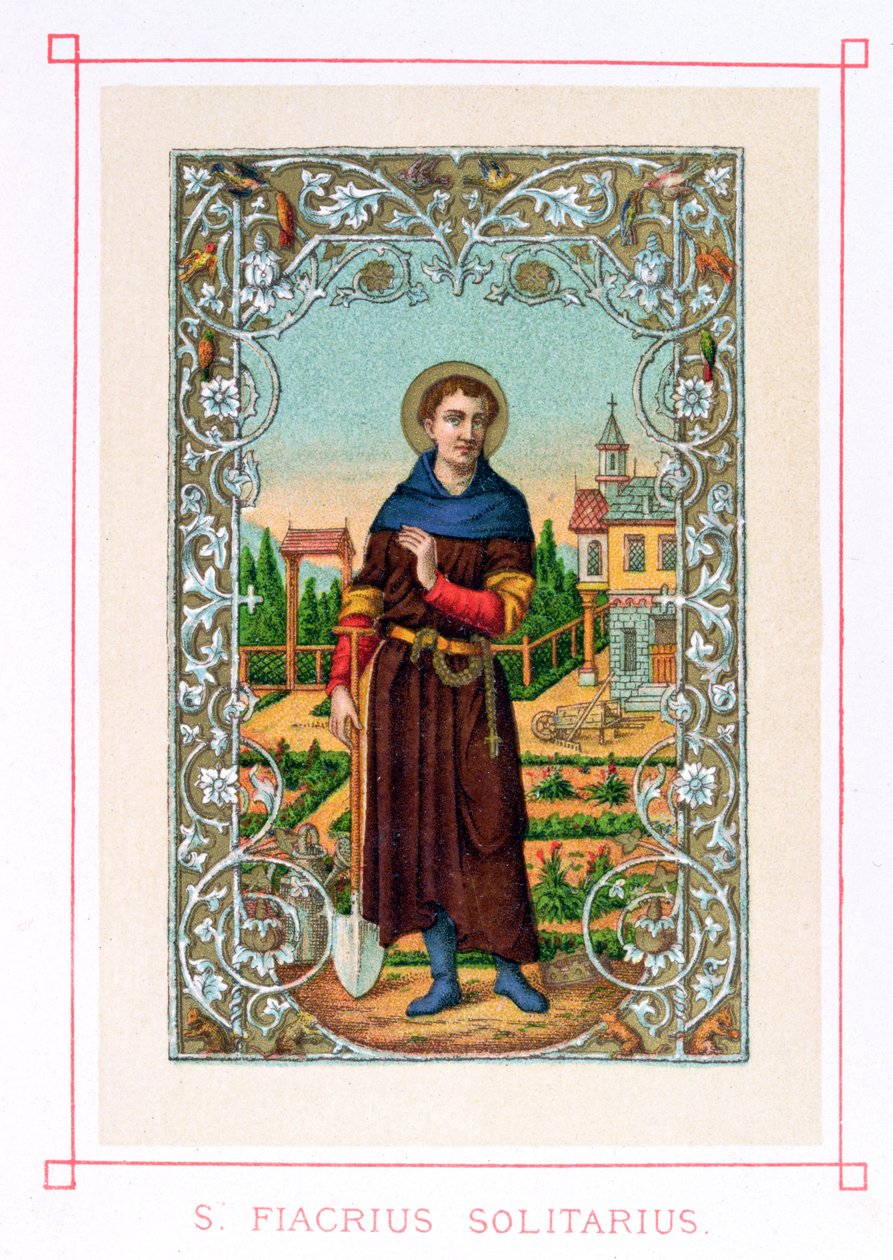 Saint Fiacre (d.670) 1873 | French School | Estampe d'art