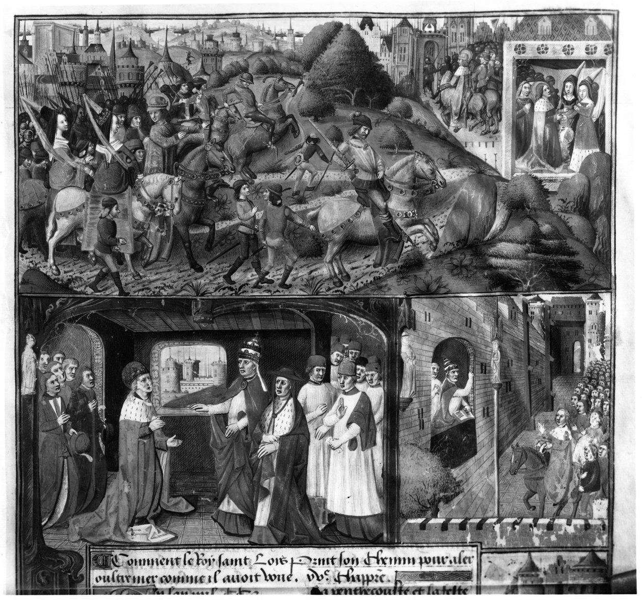 Saint Louis (1214-70) partant pour la croisade - French School