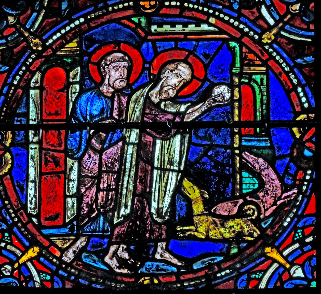 Saint Pierre et Saint Paul nourrissant les chiens - French School