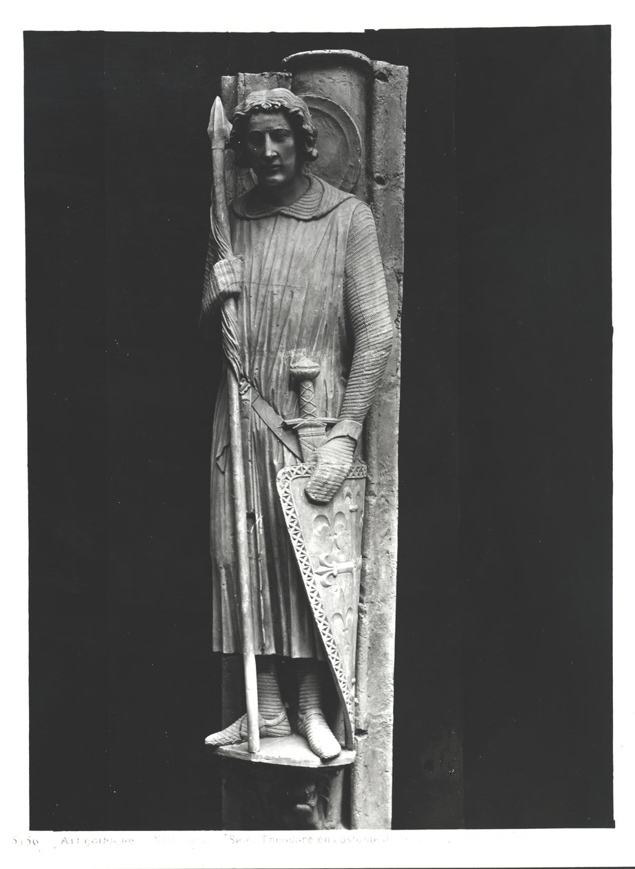 Saint Théodore vêtu en chevalier, sculpture en relief, c.1230 - French School