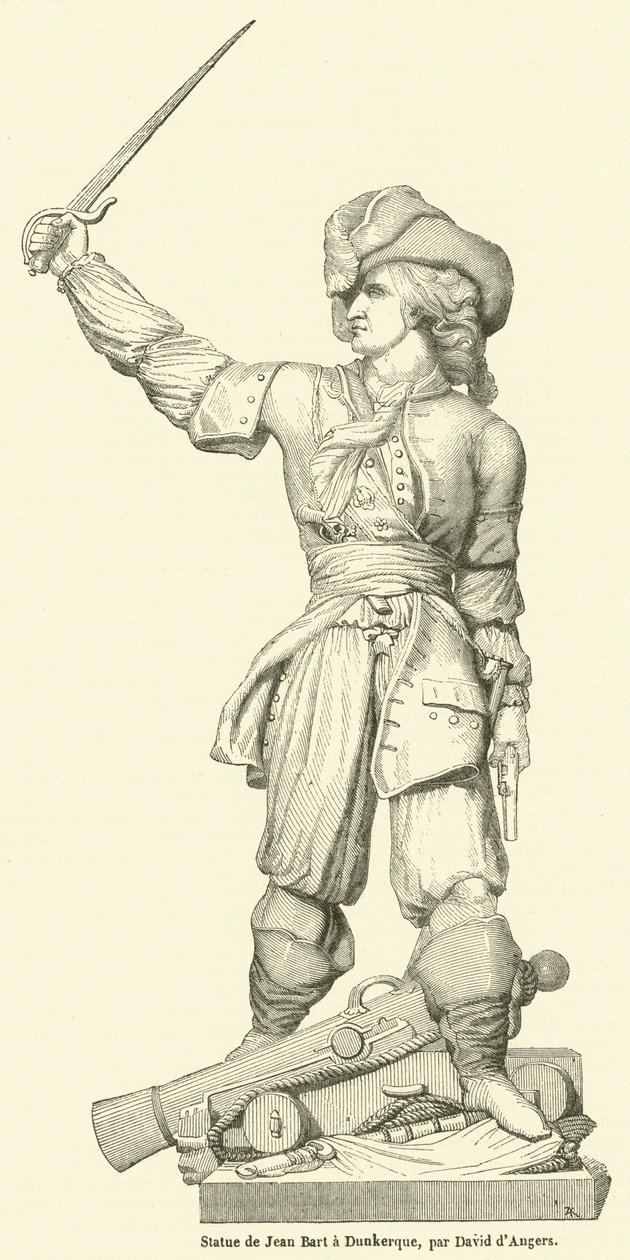 Statue de Jean Bart a Dunkerque (engraving) - French School