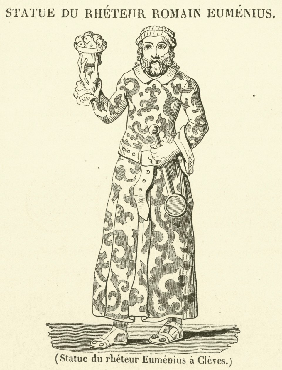 Statue du rheteur Eumenius a Cleves (gravure) - French School