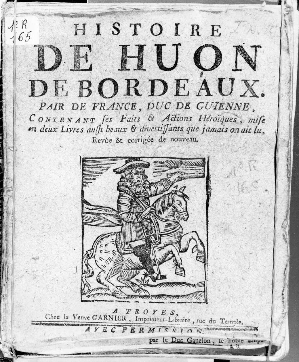 Histoire de Huon de Bordeaux, pair de France et duc de Guyenne, Bibliothèque Bleue, Troyes - French School