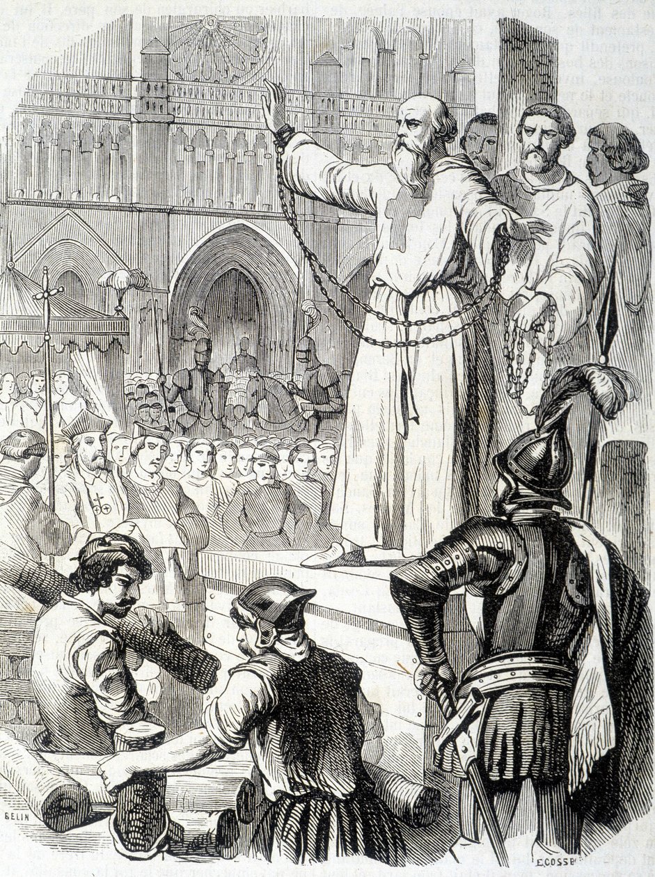 Supplice des Templiers (1314) - dans « Histoire de France » par L.-P. Anquetil - French School