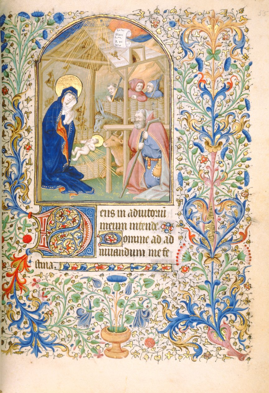 T.2629 Ms 63 f.55r La Nativité (Usage de Paris) vers 1460 - French School