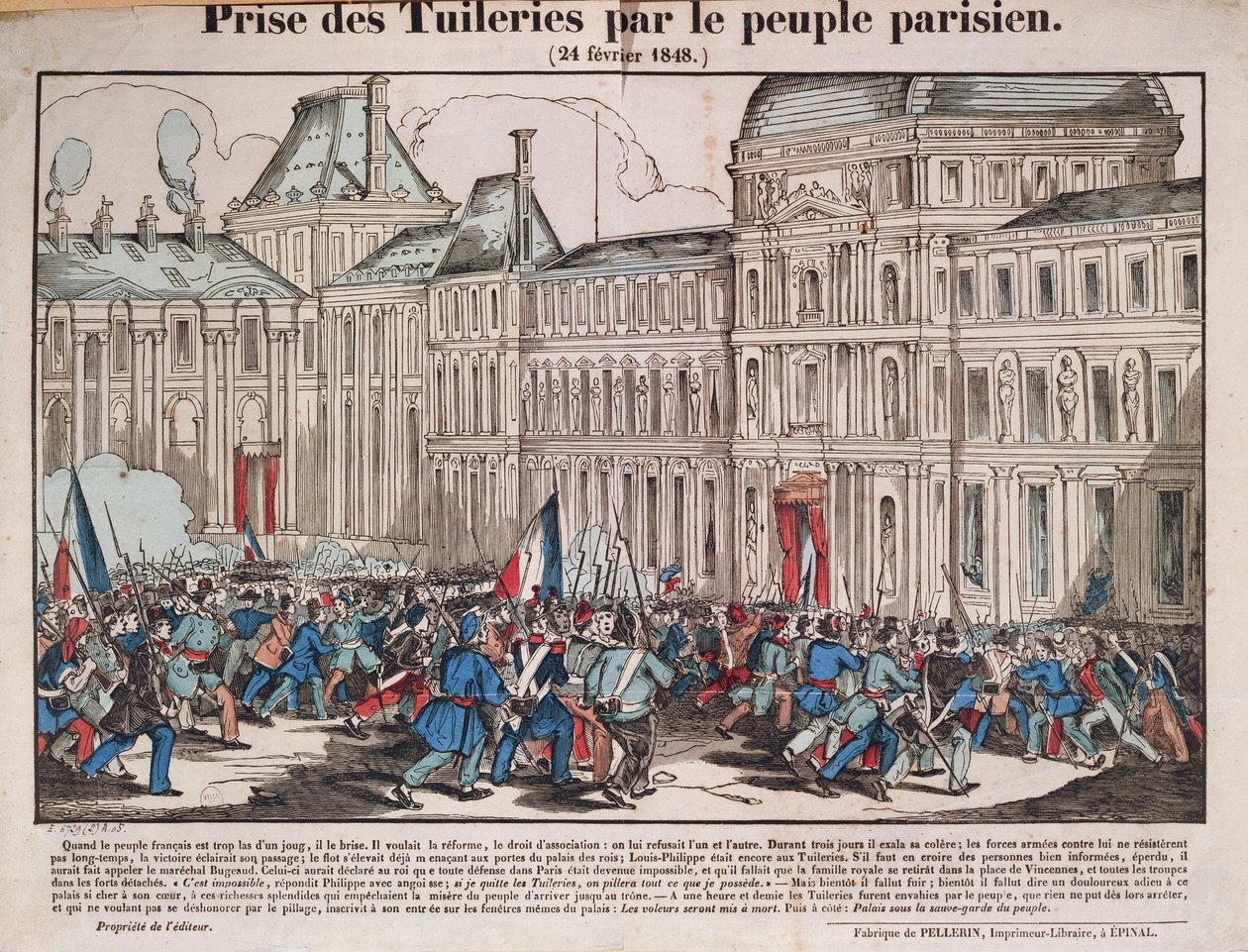Prise des Tuileries par le peuple parisien, 24 février 1848 - French School