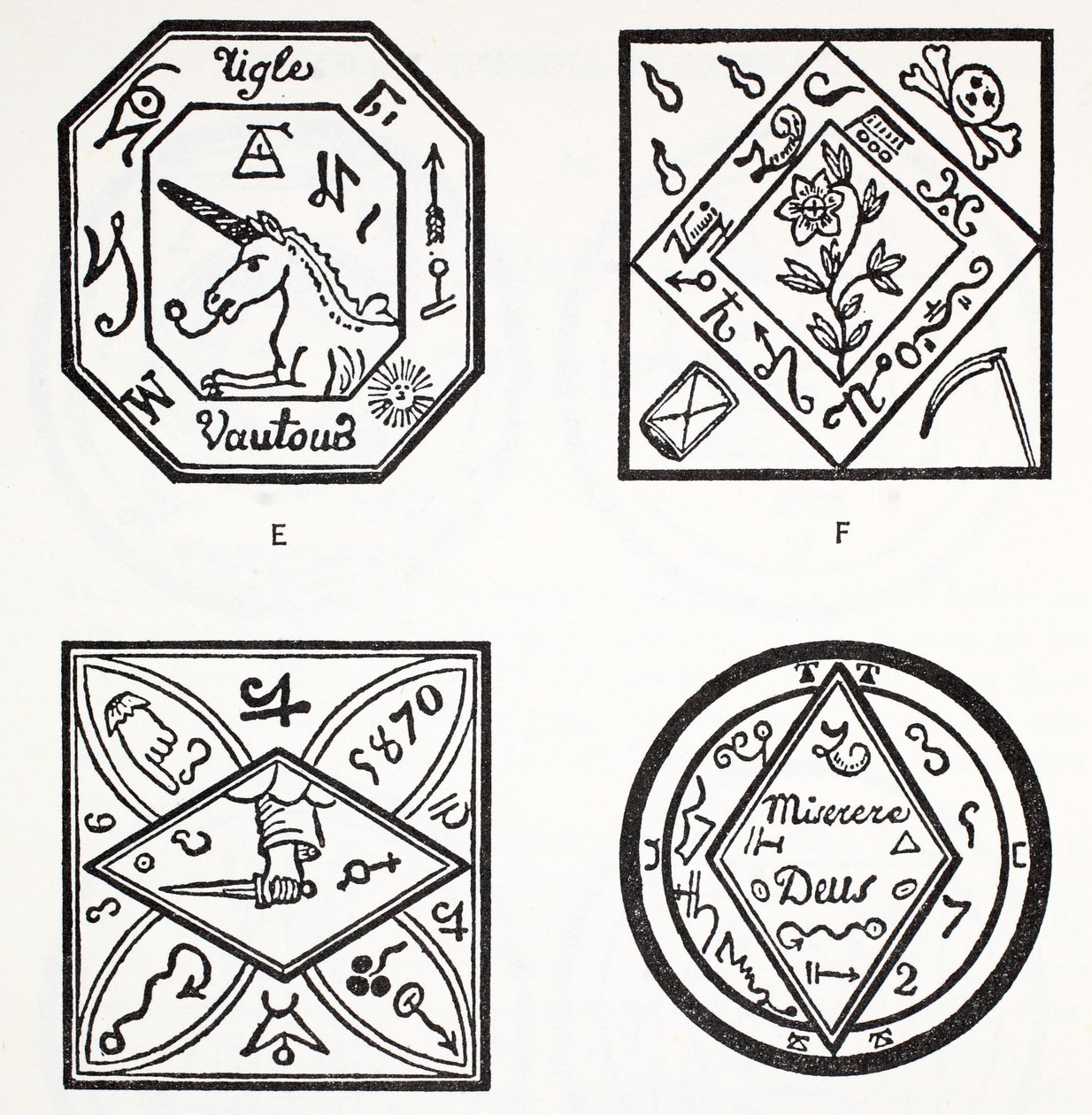 Talismans typiquement utilisés avec des incantations - French School