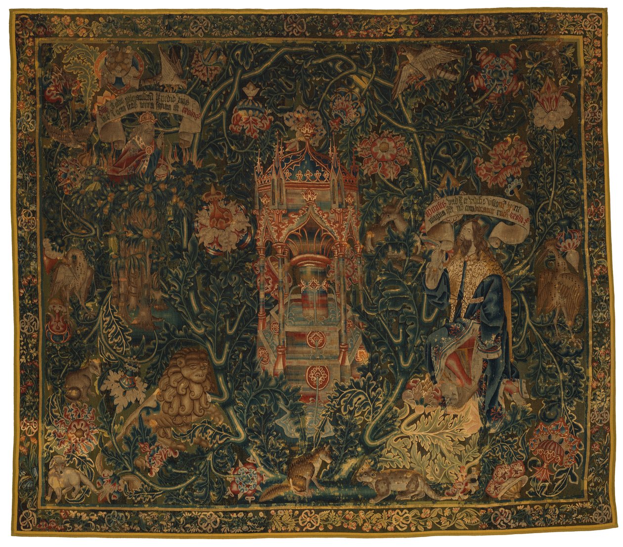 Tapisserie, Dieu le Père apparaissant à Moïse (une de la série de six Sibylles comprenant 46.134 à 46.139) appelée 