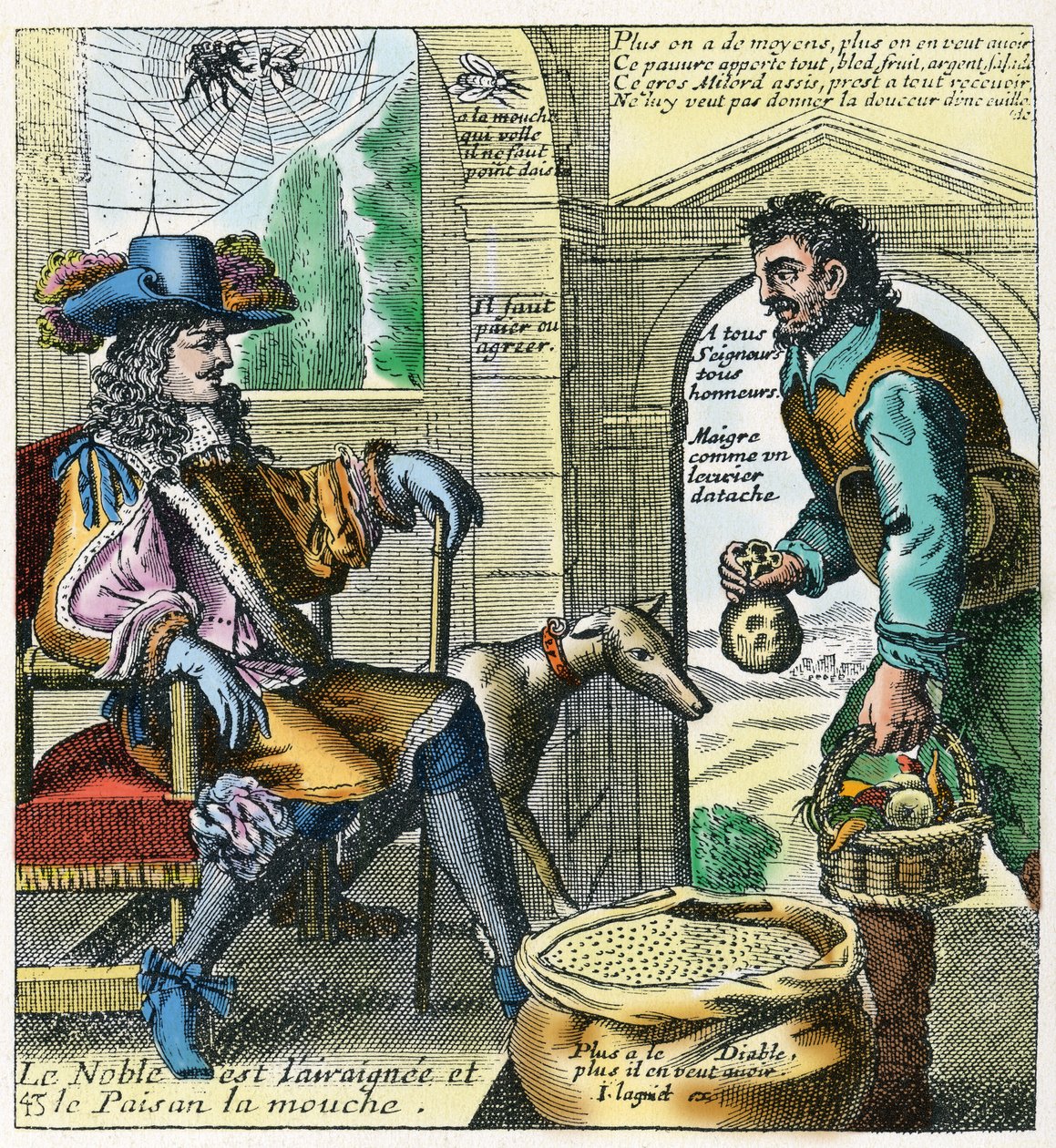 Taxation du Tiers État (gravure en couleur) - French School