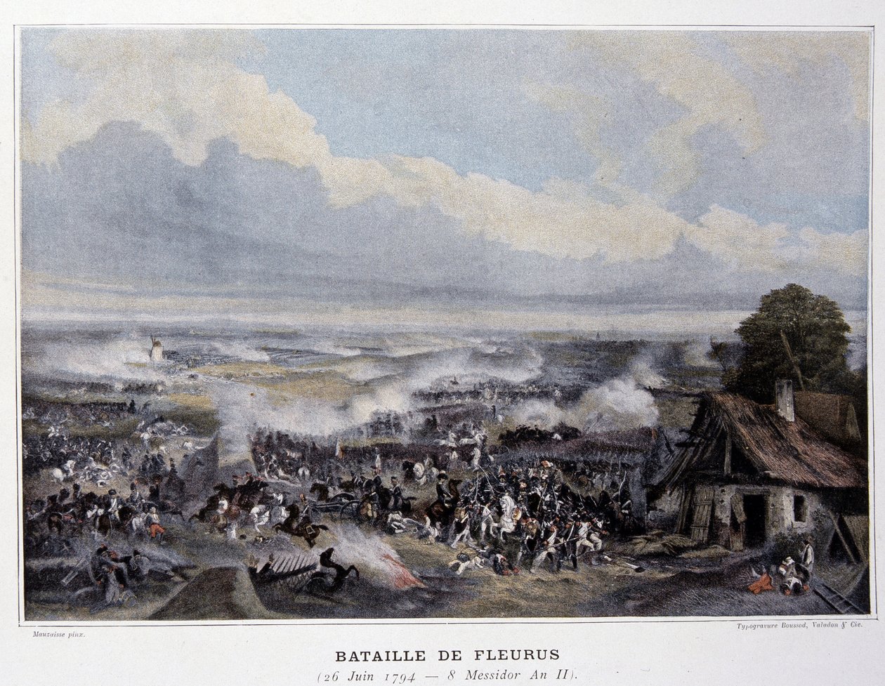 La bataille de Fleurus en 1794 - dans "Batailles napoléoniennes", fin du 19e siècle - French School