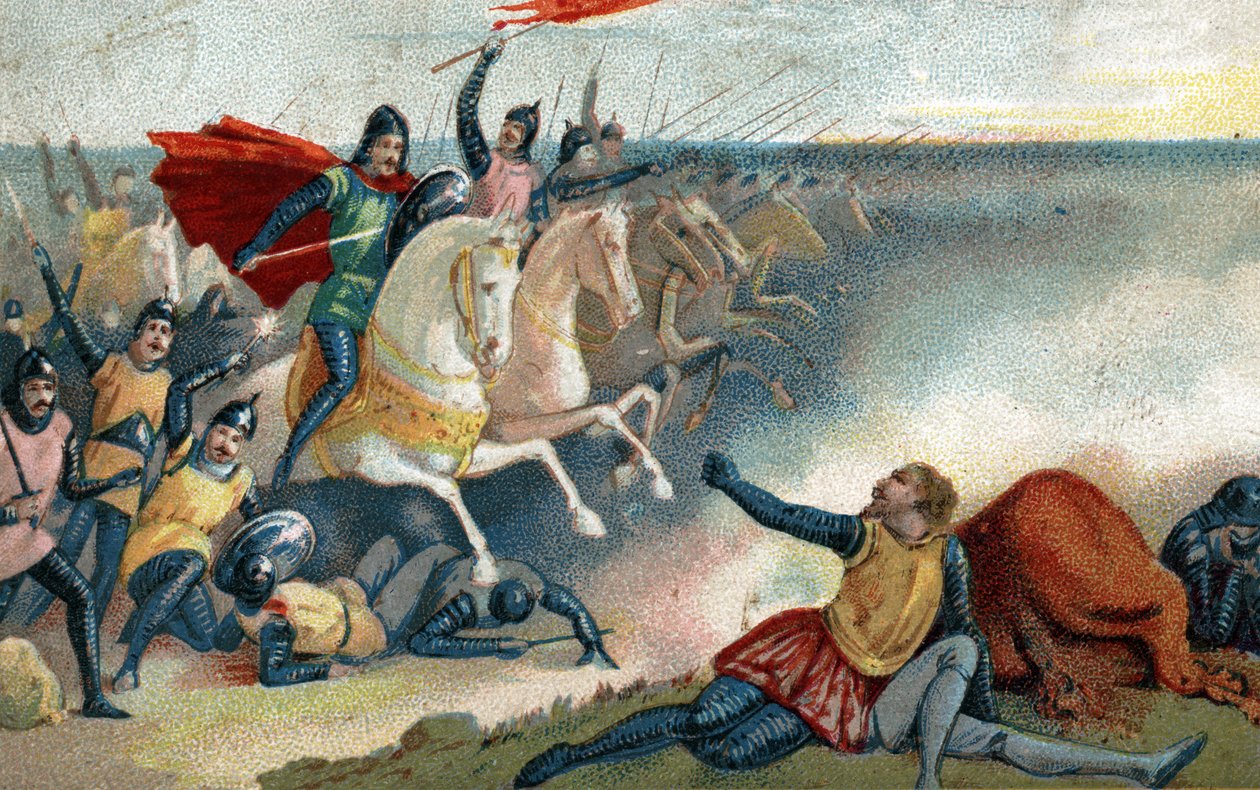 La bataille de Hastings le 14/10/1066 entre les Saxons de Harold II et l